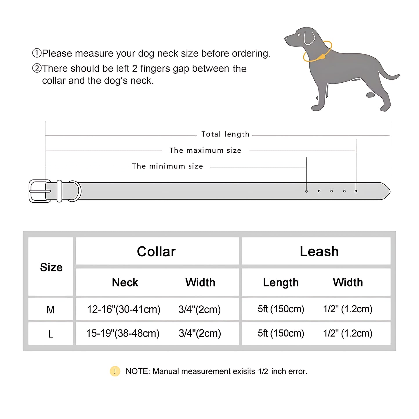 Genuine Leather Dog Collar & Leash Set – Braided Heavy Duty Lead for Medium & Large Dogs