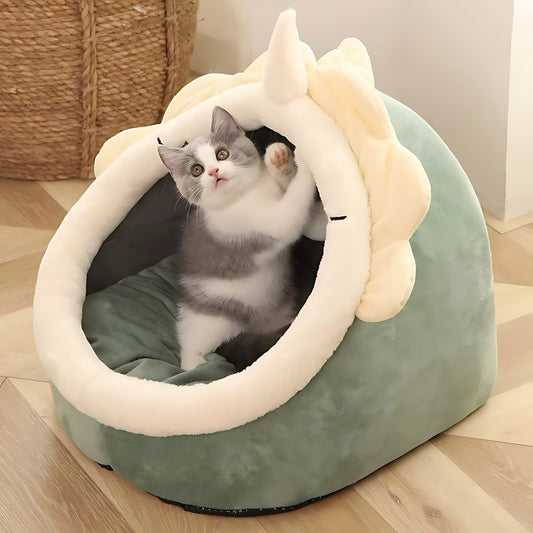 Luxury Cat Cave Bed – Soft Enclosed Sleeping House for Cats & Small Dogs