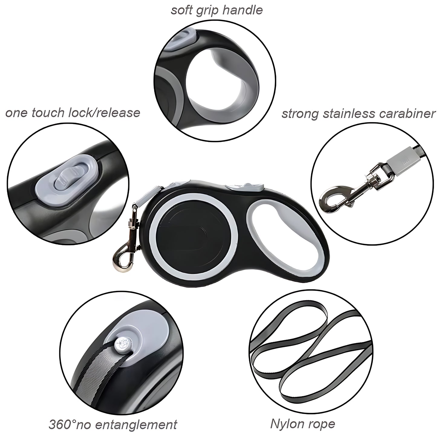 Retractable Dog Lead 5m  8m – Heavy Duty Adjustable Walking Leash (Up to 50kg)