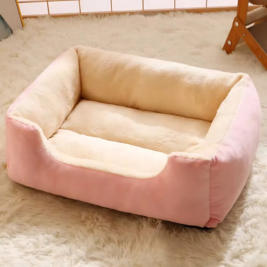 Soft Winter Cat & Dog Bed – Warm Cushion Basket House for Pets